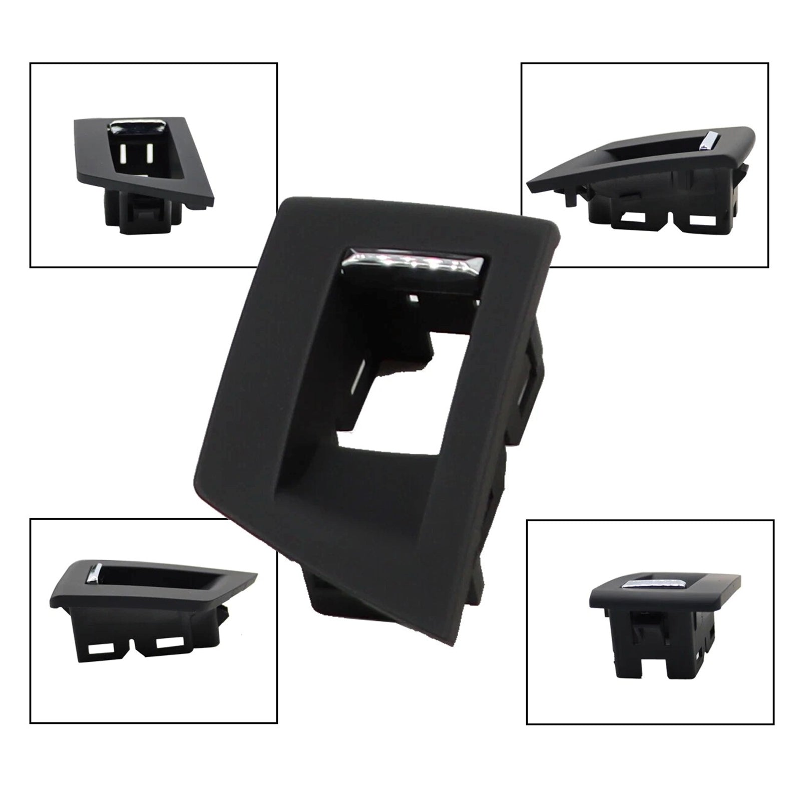 7x Zwart Binnendeurpaneel Handvat Pull Trim Cover Voor BMW 5 Serie F10 F11 10-16