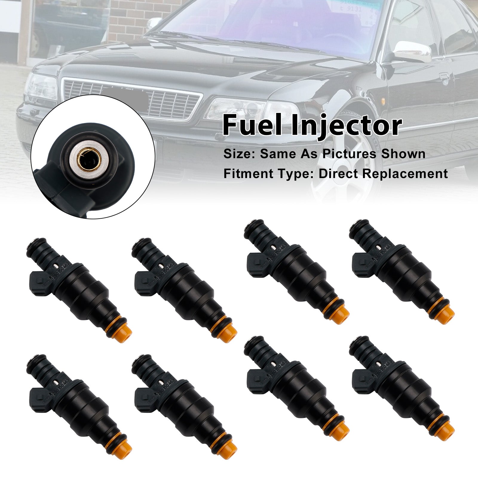 077133551L Fit For Audi S6 4.2 Avant Quattro [4A5, C4] 09.1994-07.1997 8PCS Fuel Injector