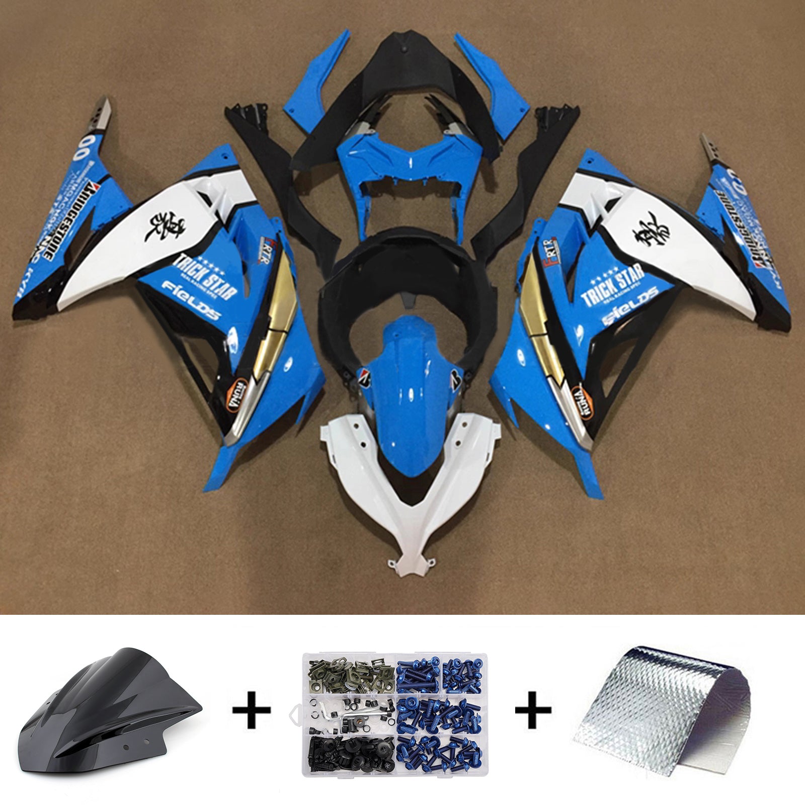 Injection Fairing Kit Bodywork Plastic ABS fit For Kawasaki EX300 Ninja300 2013-2024