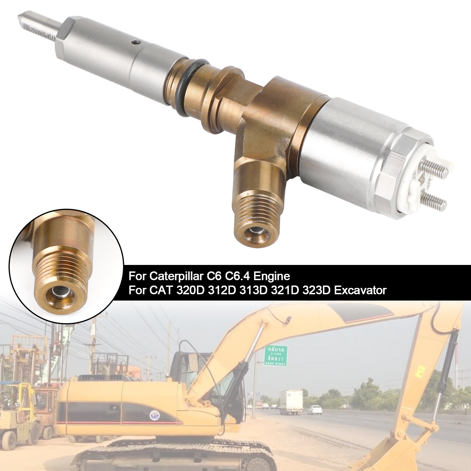 Injecteur de carburant 3264700 adapté à Caterpillar C6 C6.4 adapté à la pelle CAT 320D, 1 pièce