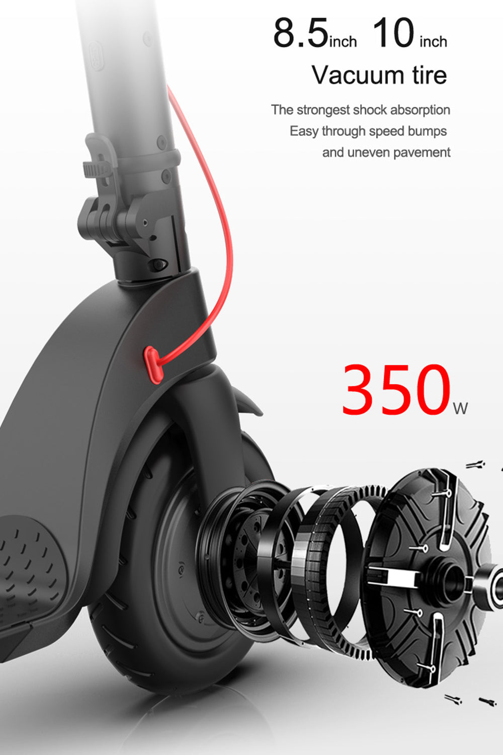 45KM 8.5" Folding Electric Scooter 350W Range For Adult City Commute