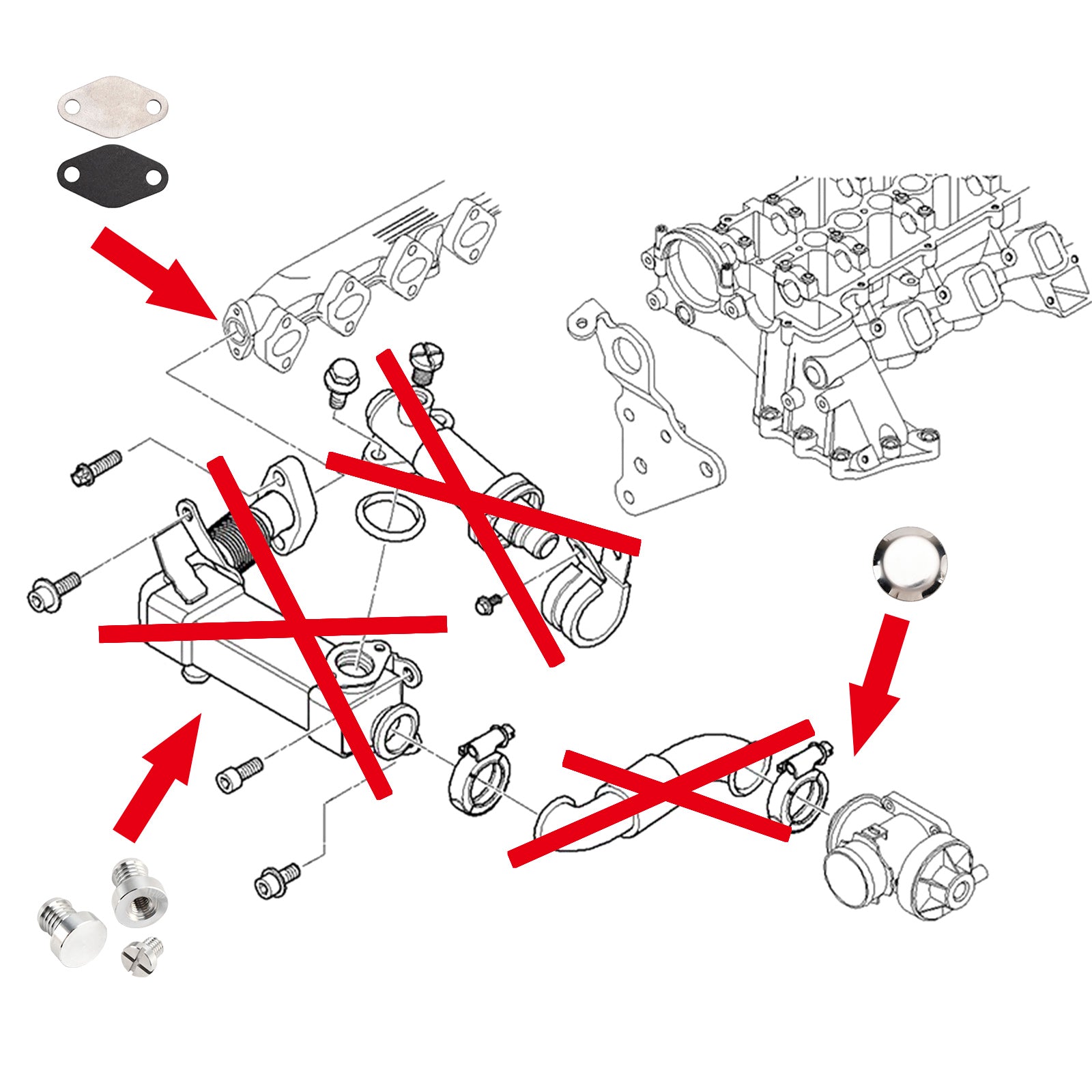 EGR Kylarplugg för BMW 2.0 3.0 M47N2 M57N E46 E90 E60 E61 E83