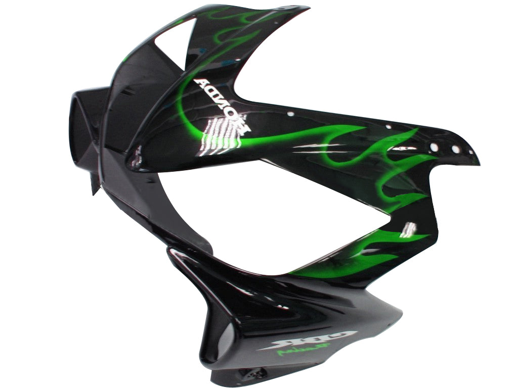 2004-2007 Honda CBR 600 F4i Black & Green Flame Racing Fairings Generic