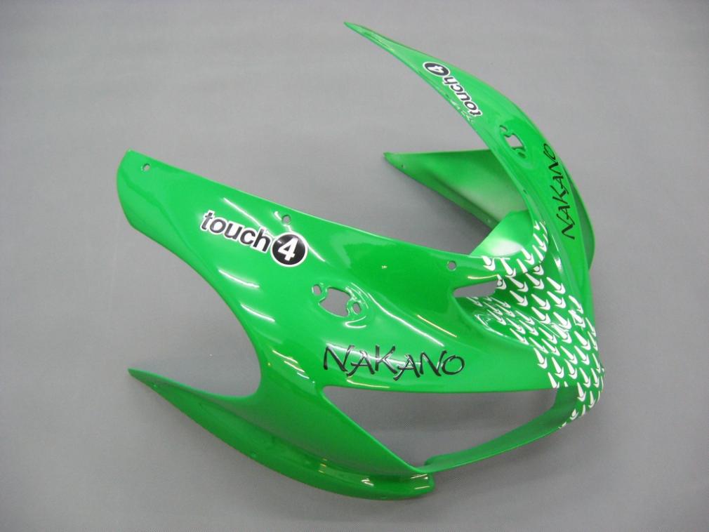 2005-2006 Kawasaki ZX6R 636 stroomlijnkappen groen zwart nr. 56 Nakano Racing generiek