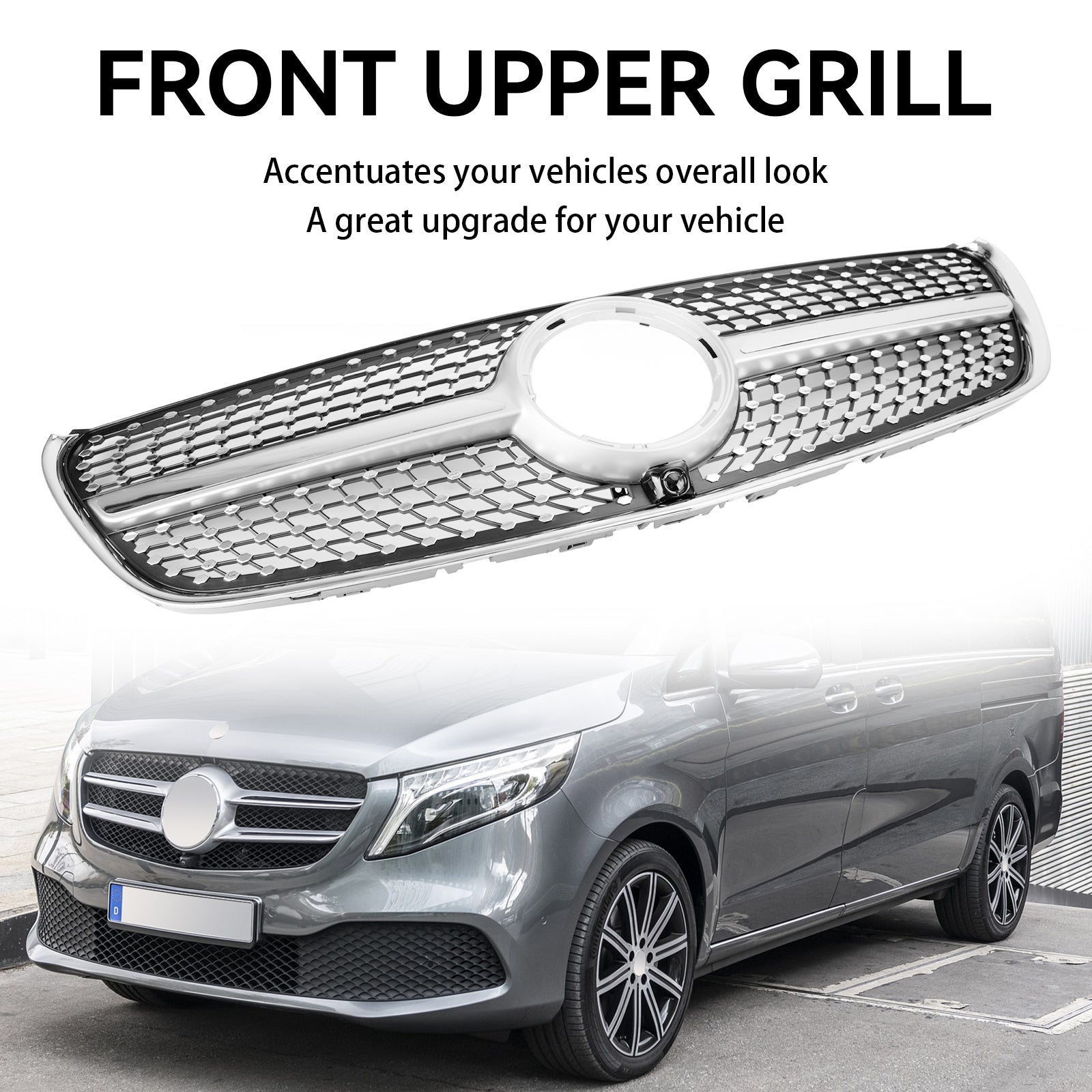 V Class W447 2014-03.2019 Mercedes Benz Diamond Front Upper Grille Grill