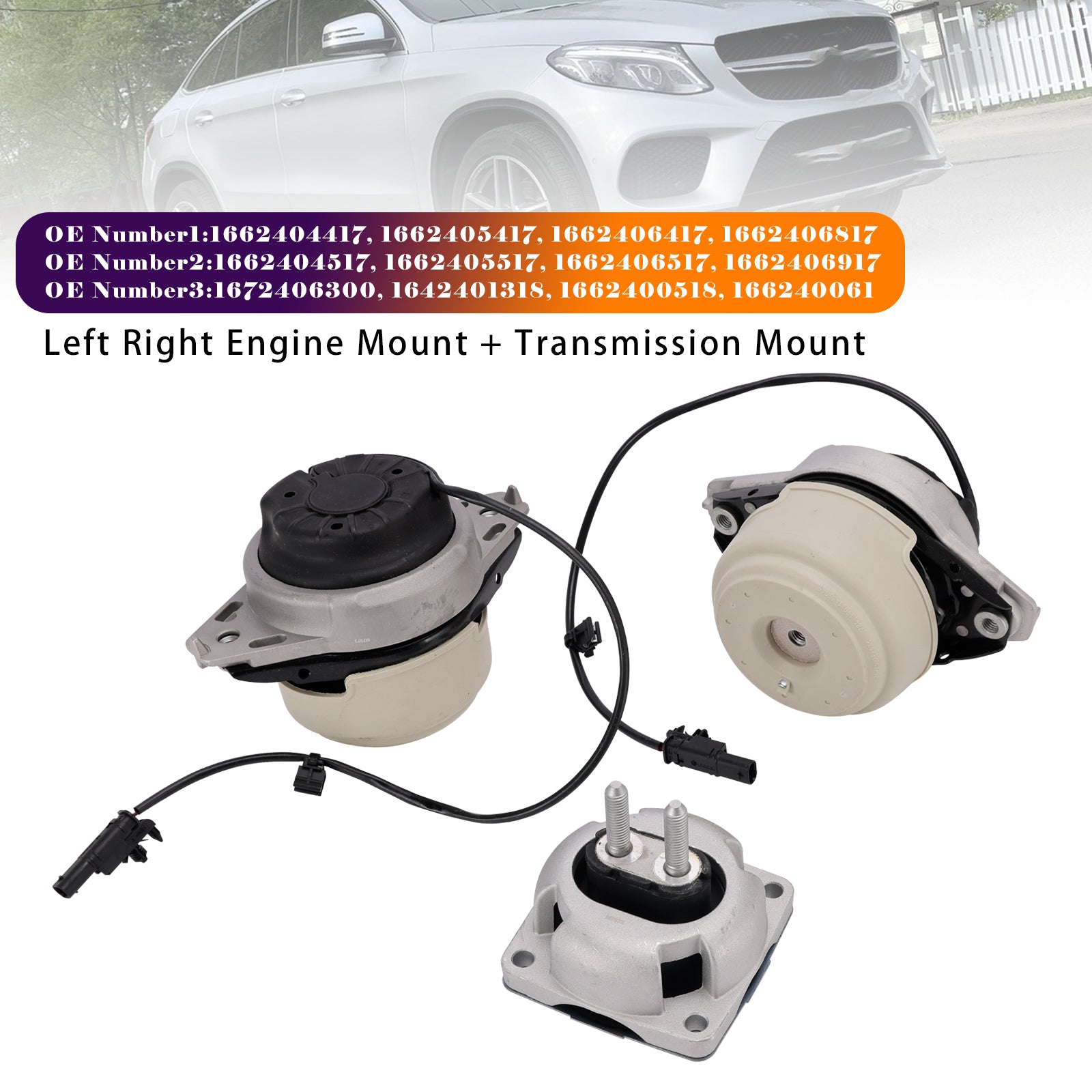 3x Left & Right Transmission + Engine Mounts For Benz W166 GL350 ML350