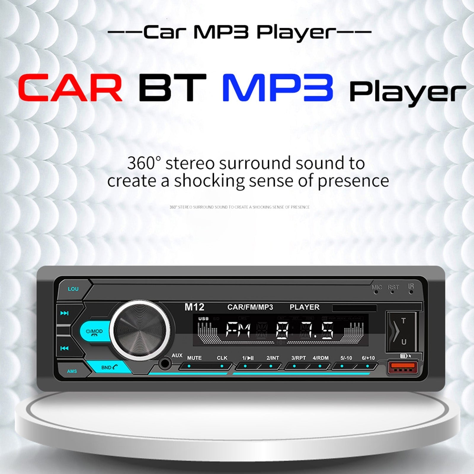 AI slimme Bluetooth-stereoradio FM-auto-mp3-speler Positionering om een ​​auto te vinden