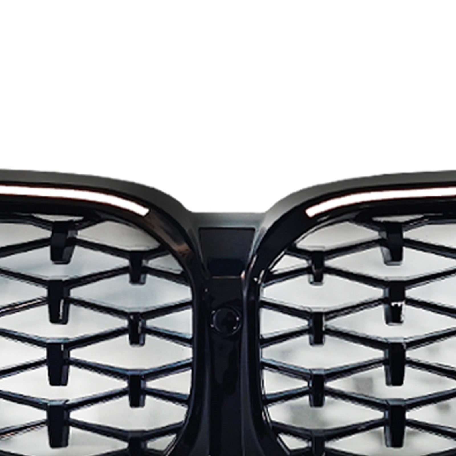 Diamond Front Kidney Grill Grille Fit BMW 5 Series G30 G38 2021-2024 Black