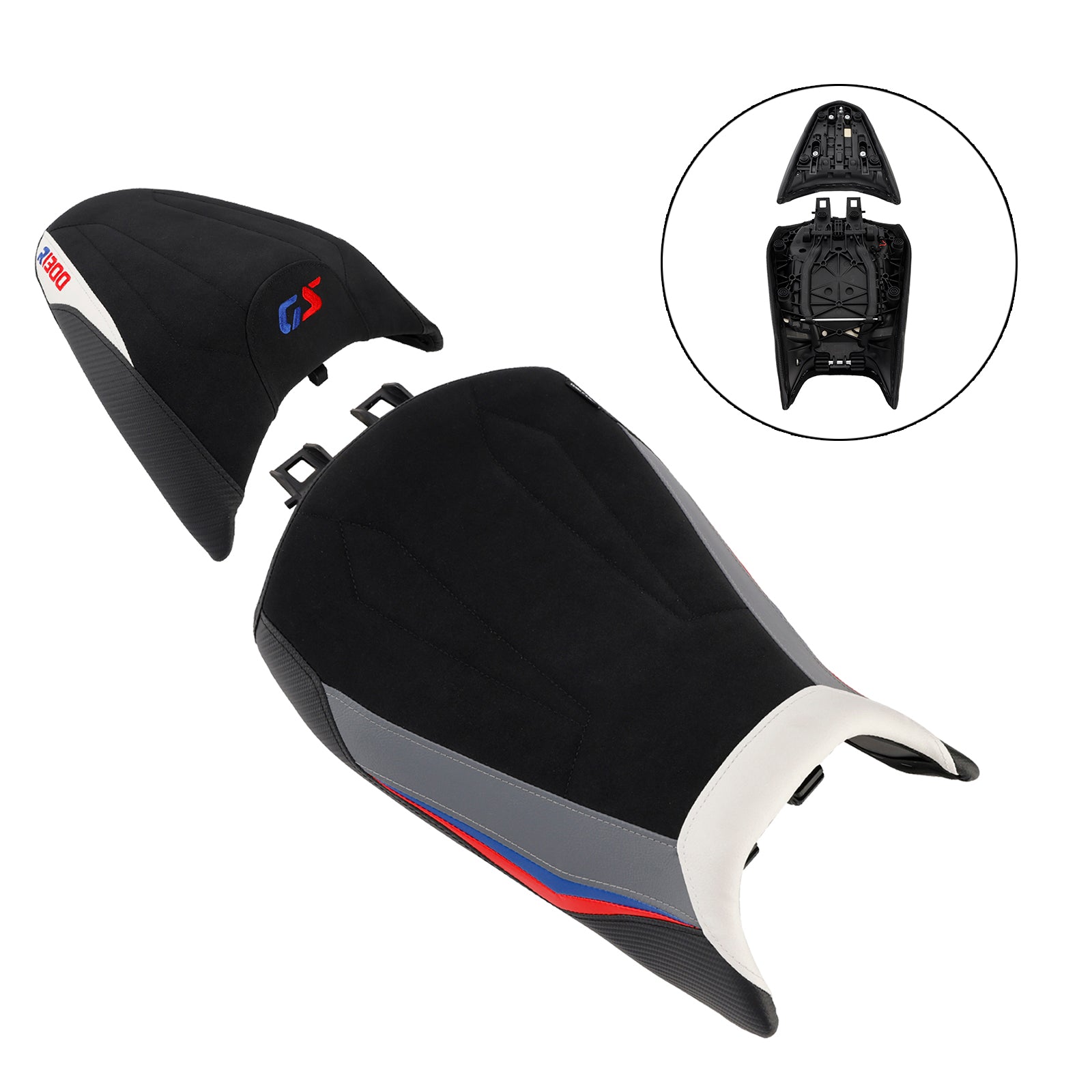 Driver&Passenger Seat Kit Rear Cushion White For Bmw R1300Gs R 1300 Gs 24-25