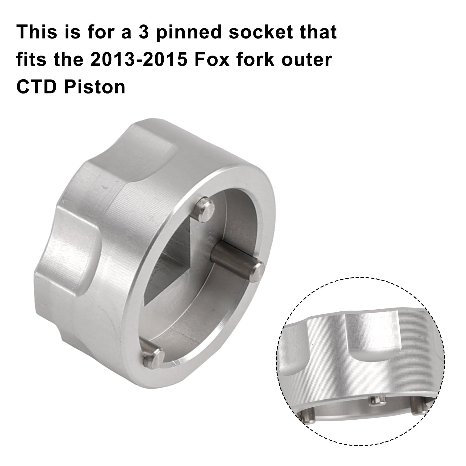 Outil de douille de fourche pour retrait du piston extérieur Fox CTD à 3 broches - 398-00-504