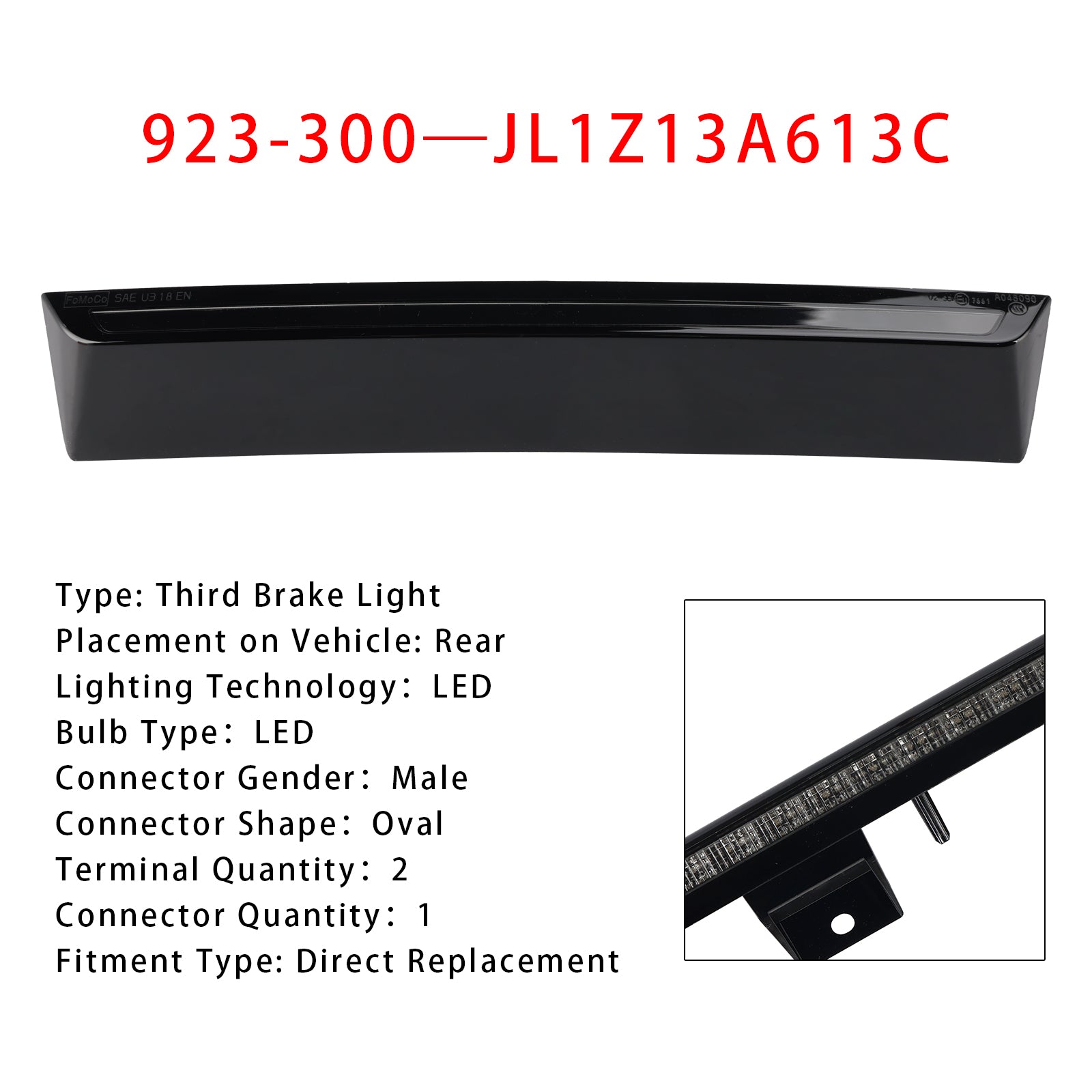 2018-2024 Ford Expedition and Lincoln Navigator models Third Brake Light Assembly JL1Z13A613C 923-300