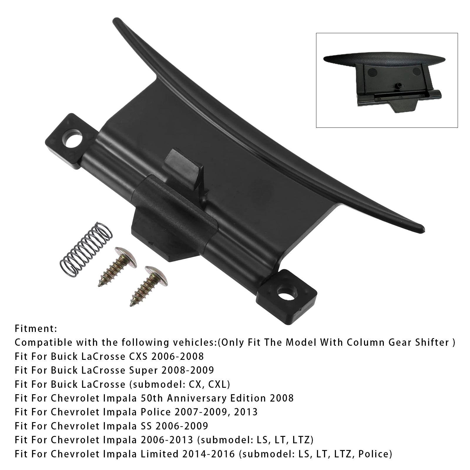 Black Centre Console Armrest Lid Latch For Chevy Impala 2006-2013 19124205