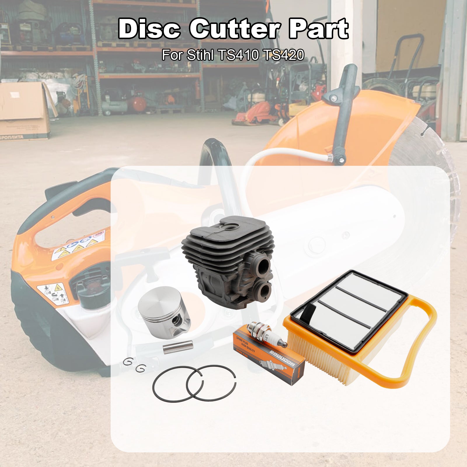 Kit d'entretien cylindre-piston avec filtre à air pour Stihl TS410 TS420