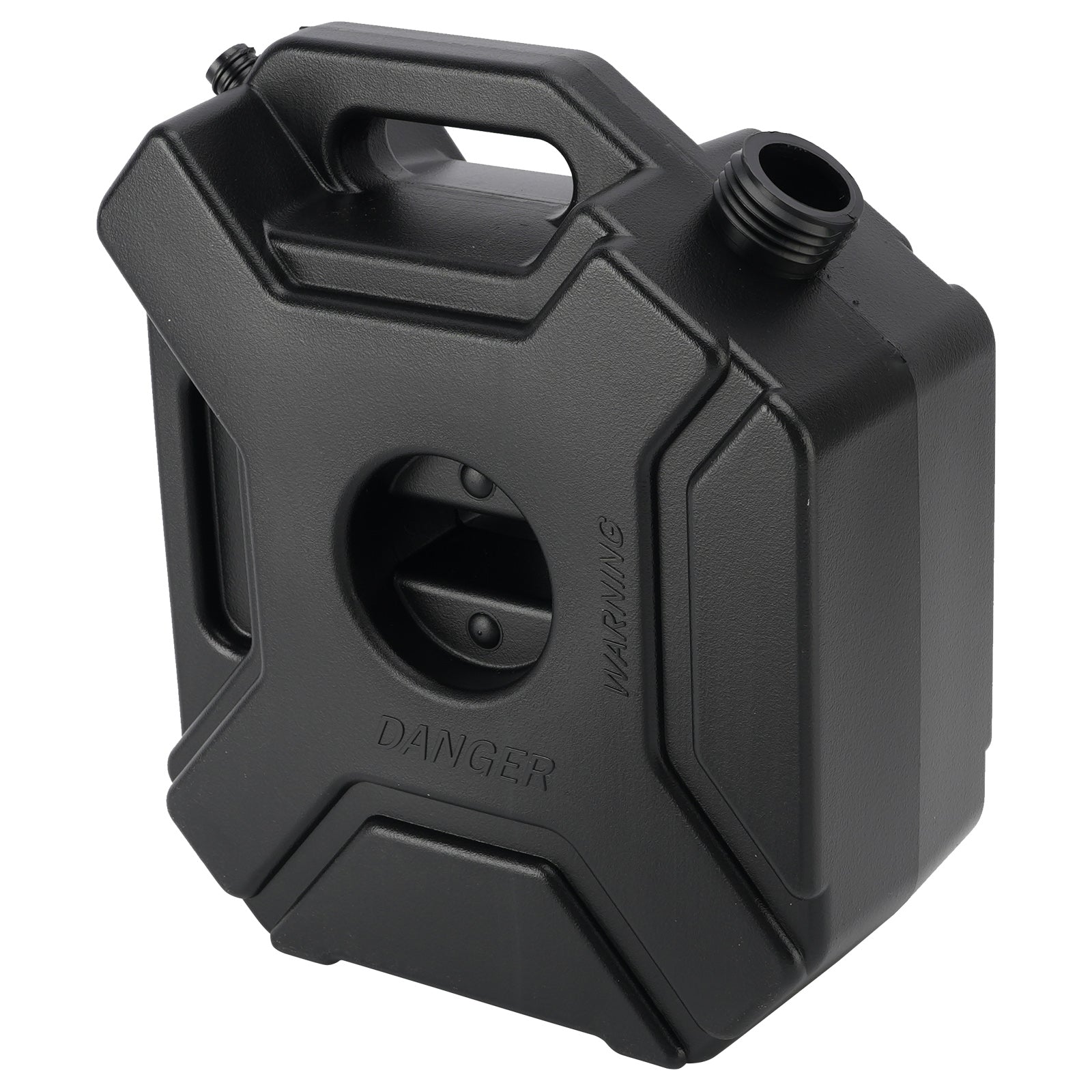 LOCKABLE MOTORCYCLE 5L OIL CAN FUEL CONTAINER RESERVE CANISTER W/HOLDER BLACK
