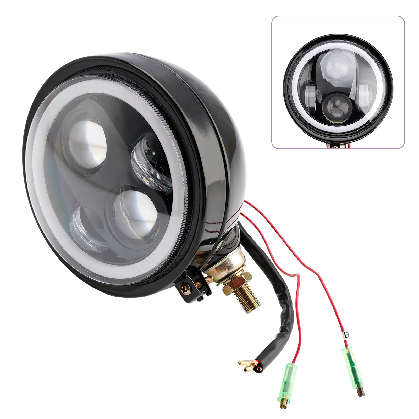 5.75" Univerzálny reflektor so 4 žiarovkami vhodný pre motocykel