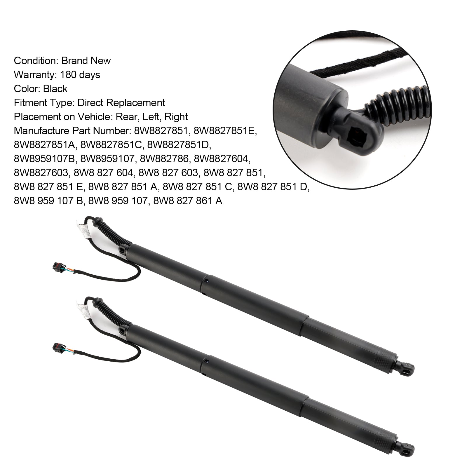 Audi A5 Sportback 2016-2024 Elektrické zdvíhanie zadných dverí 8W8827851 8W8959107