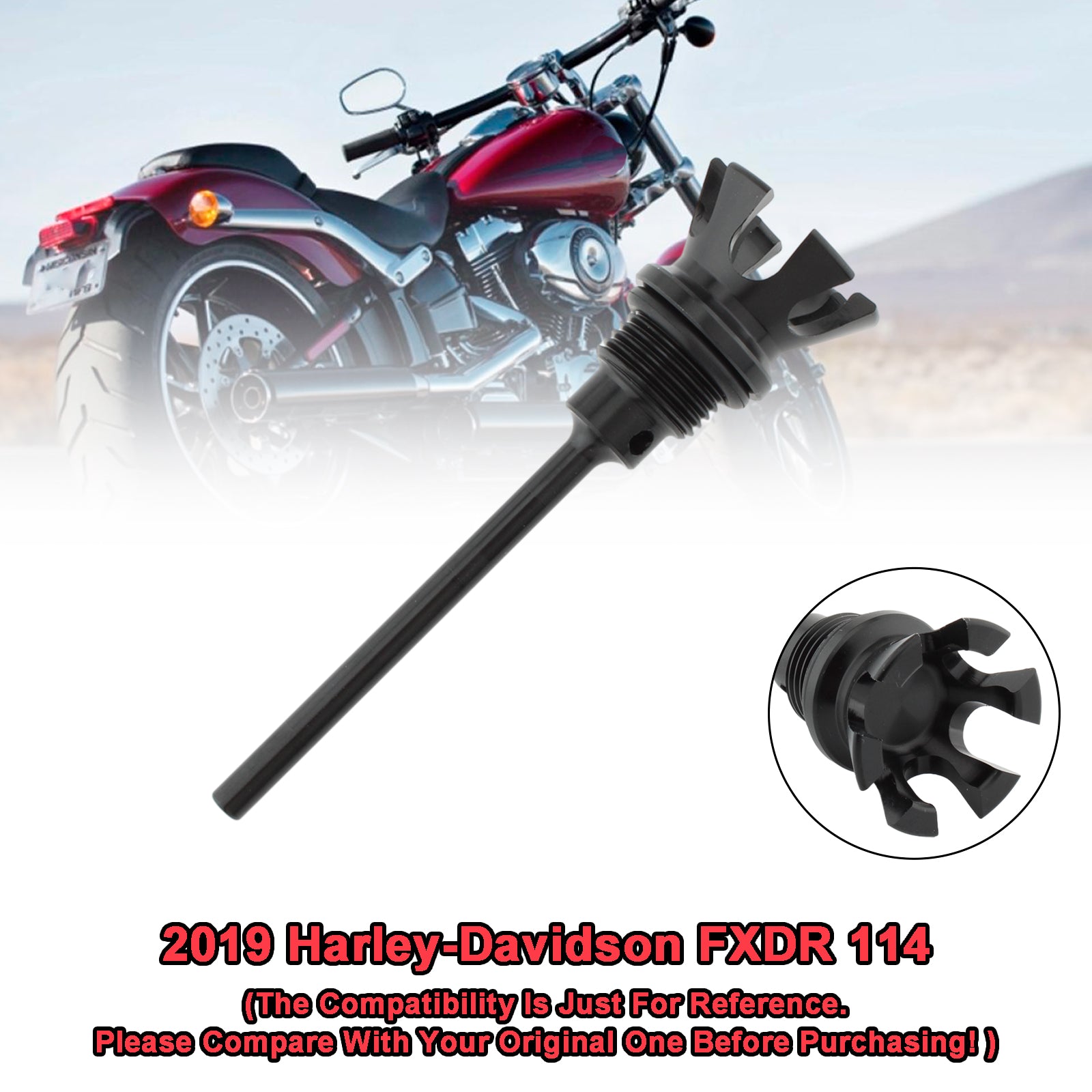 Bouchon de réservoir de jauge d'huile, bouchon adapté pour Softail Road Glide Street Bob 1105 – 0022