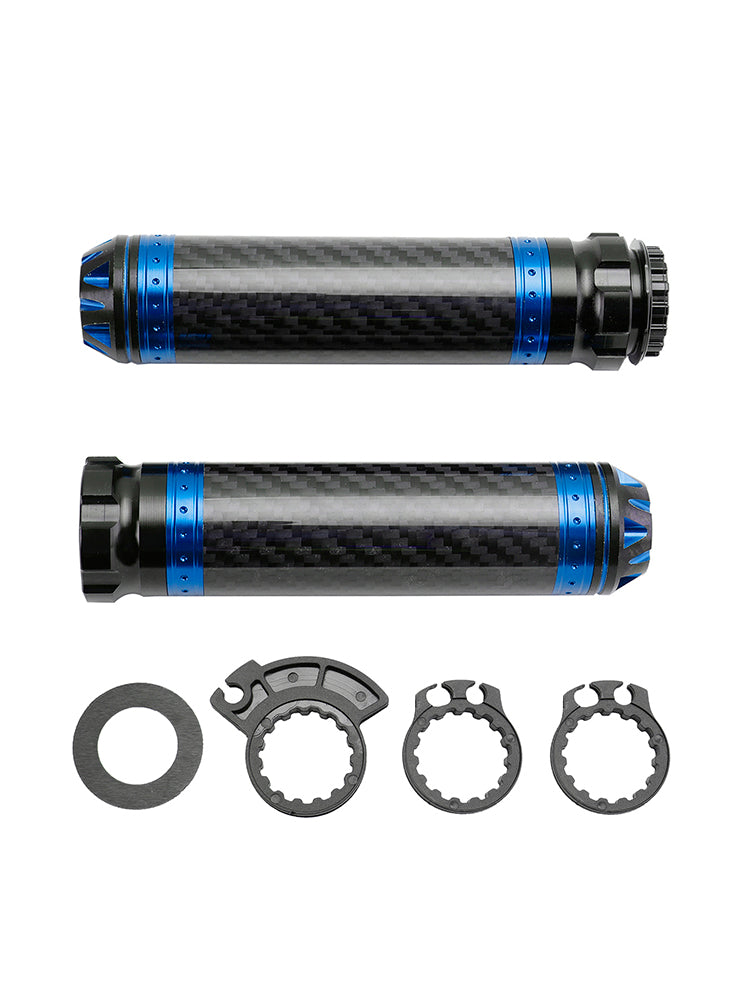7/8"/22mm Motorfiets Stuur Handgrepen Carbon Universeel Groen Voor Motorfiets Zilver