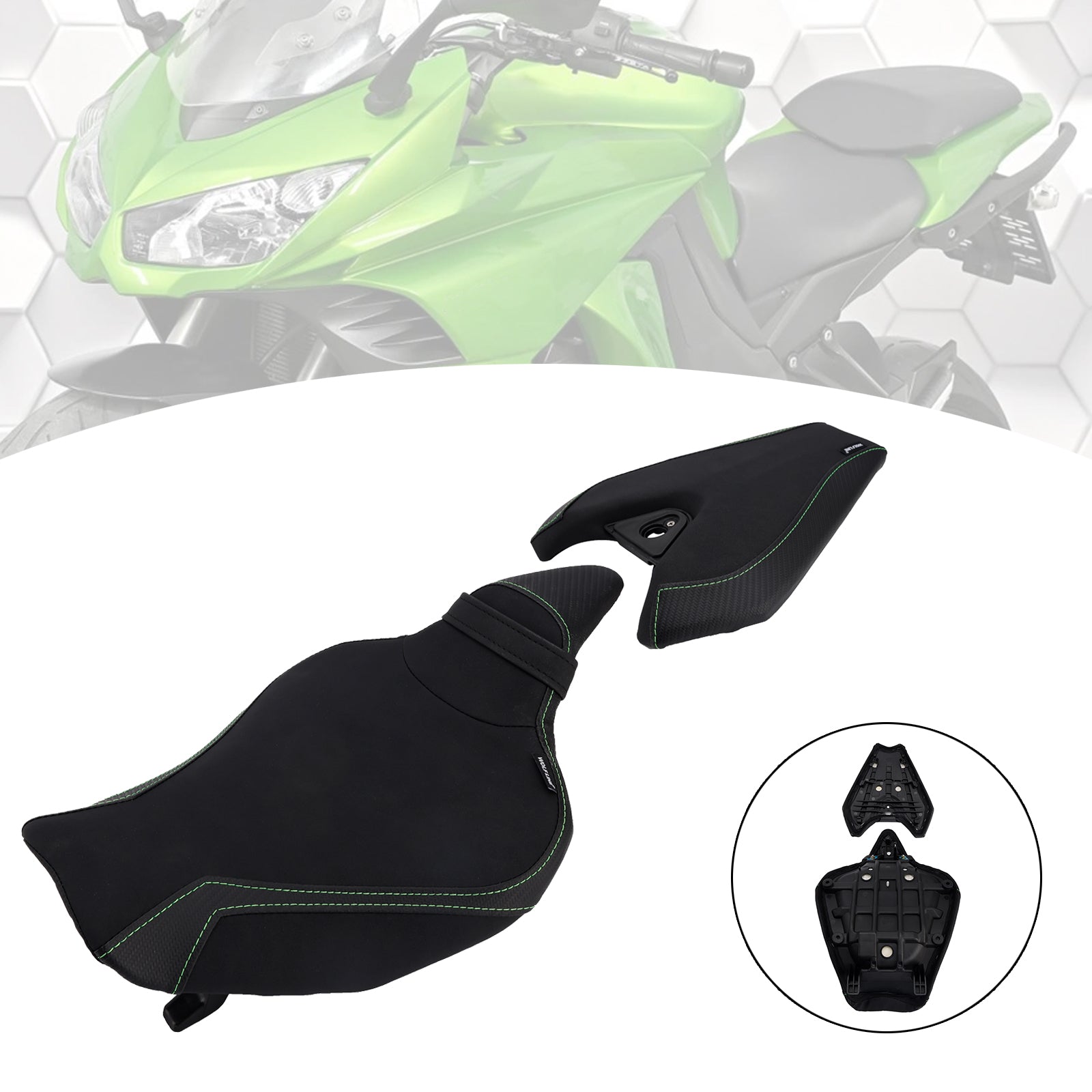 Driver&Passenger Seat Kit Rear Cushion Black For Kawasaki Z1000 2014-2025 2024