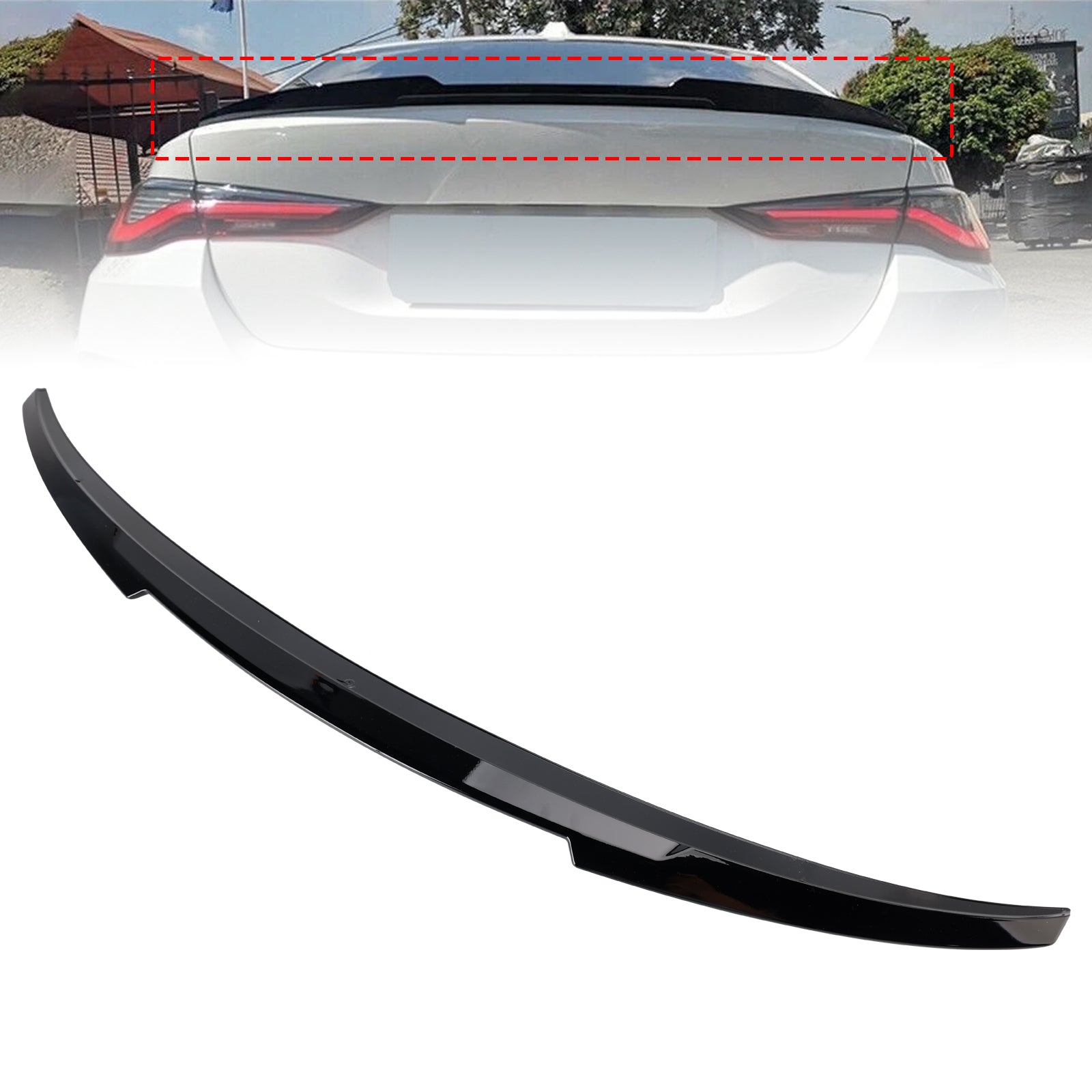 Gloss Black Rear Boot Spoiler For BMW 4 Series G26 Gran Coupe 21-25 M4 Style