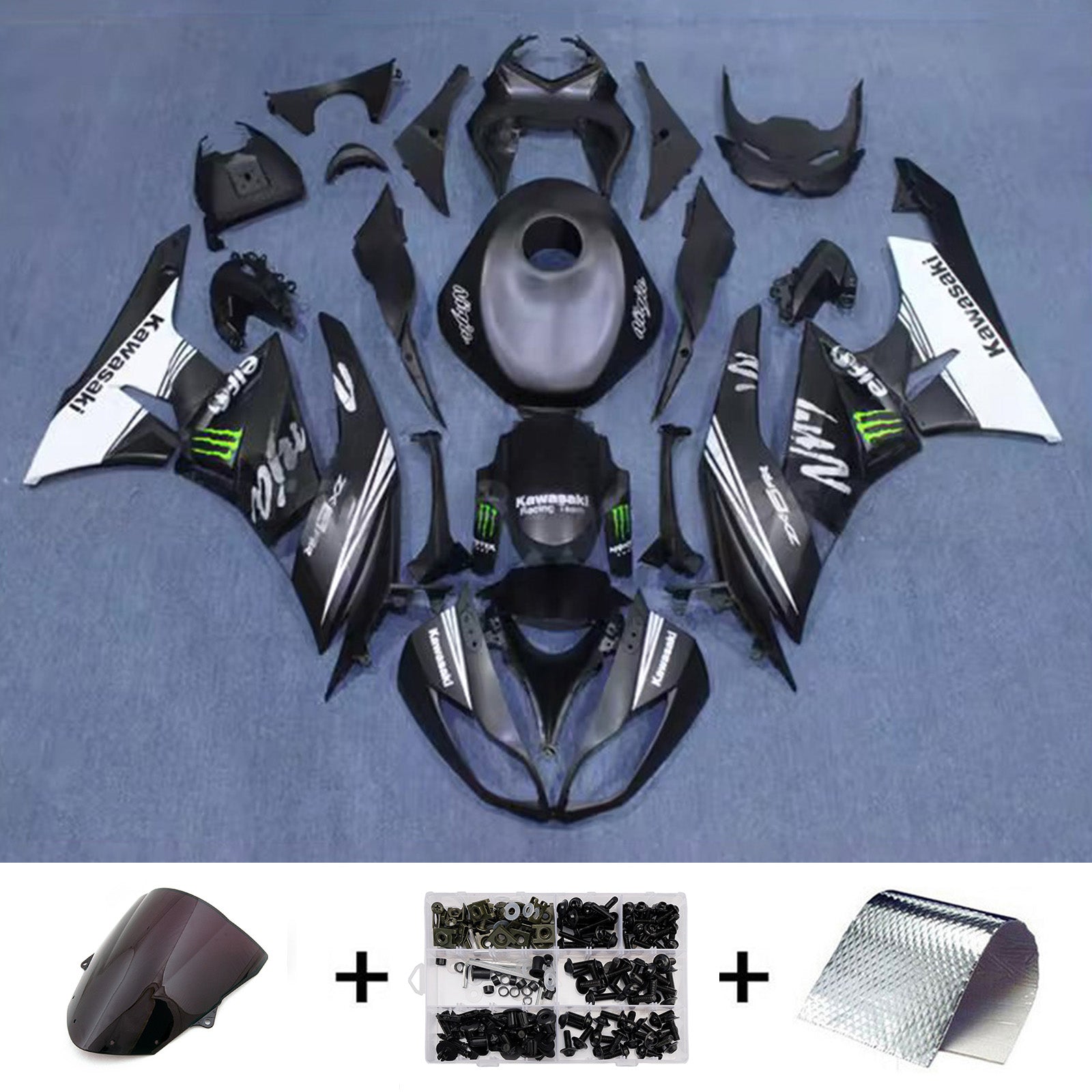 Injection Fairing Kit Bodywork Plastic ABS fit For Kawasaki ZX6R 636 2009-2012
