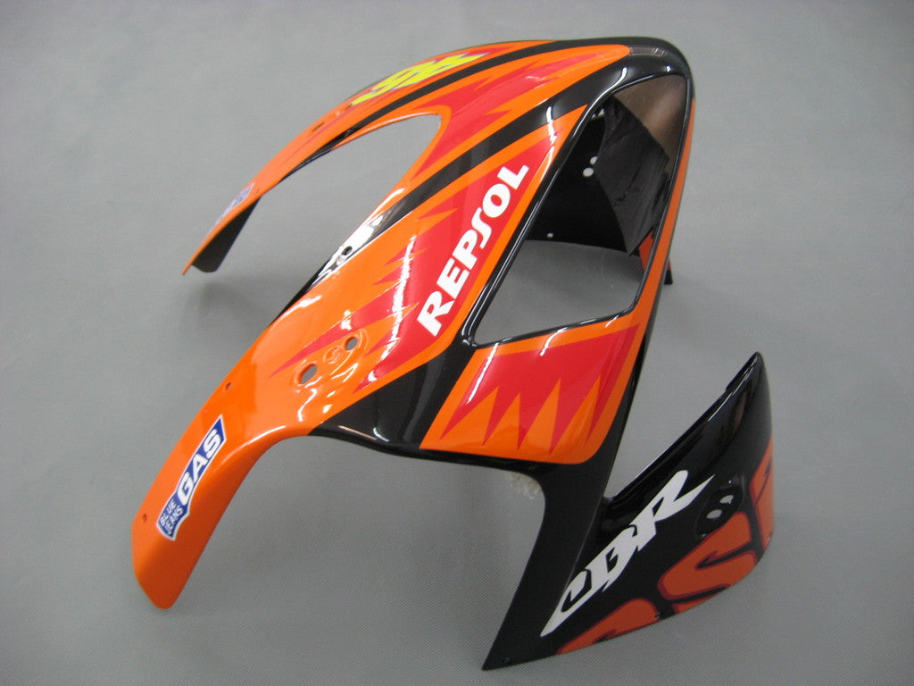 2003-2004 Honda CBR 600 RR Geel Zwart Valentino Rossi Repsol Moto Racing Stroomlijnkappen Algemeen