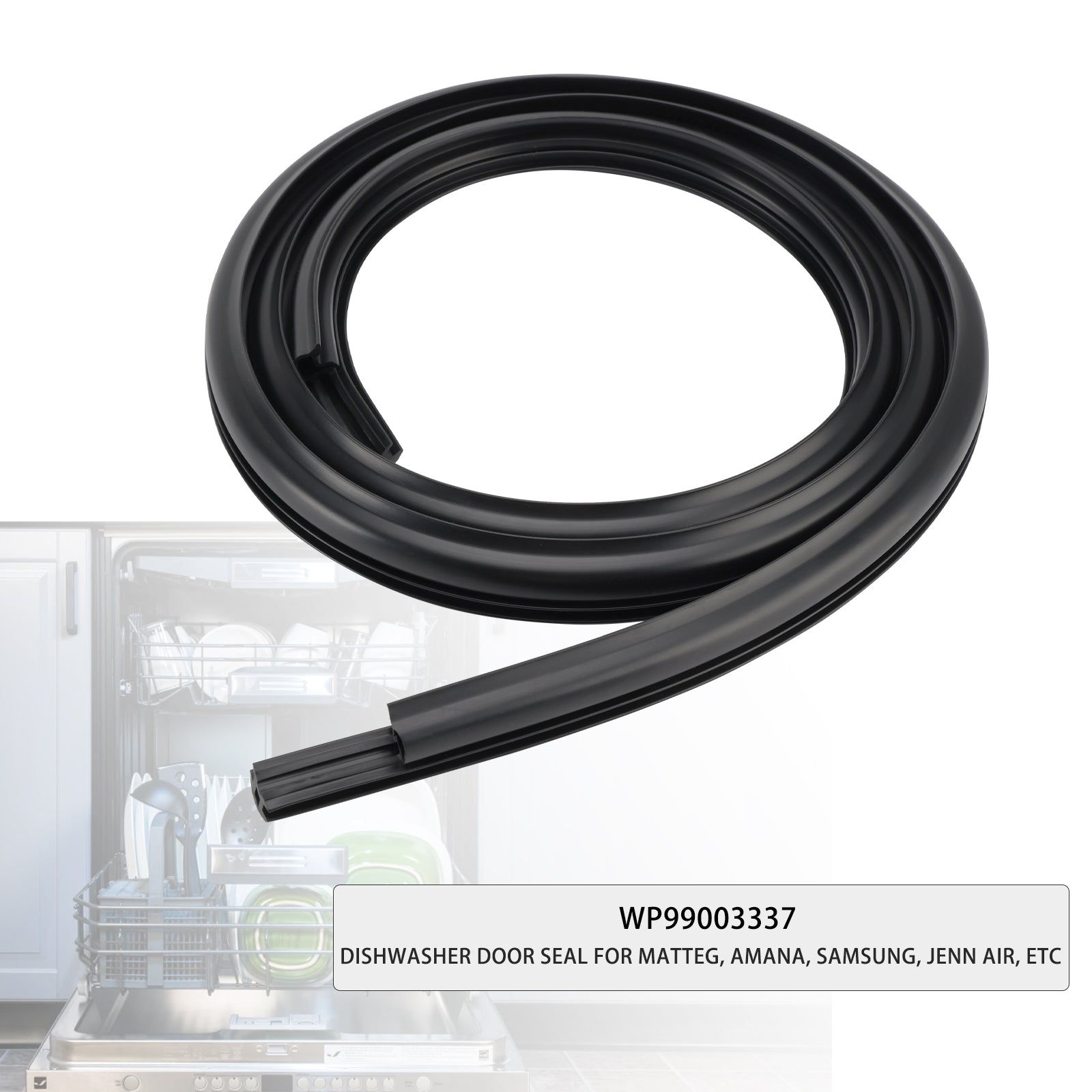 WP99003337 Deurafdichting vaatwasser voor Maytag Amana Samsung Jenn Air etc