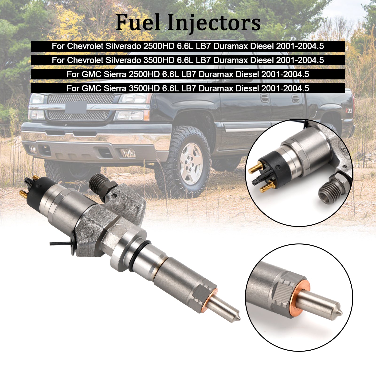 Injecteur de carburant 0445120008 adapté à Duramax pour Chevy Silverado 2001 – 2004.5, 1 pièce