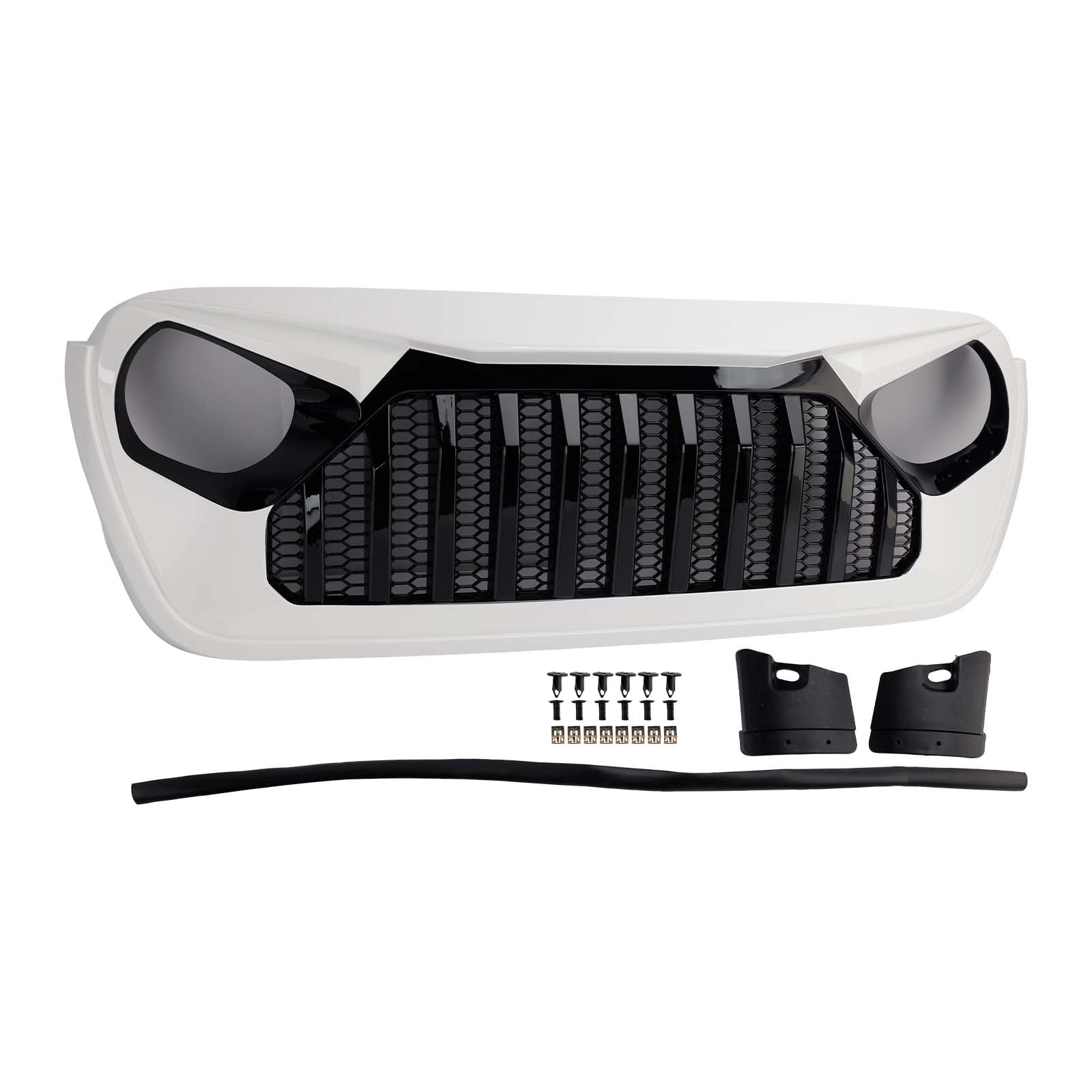 2018-2023 adapté pour Jeep Wrangler JL JT blanc  &  noir calandre avant Vader Grille de pare-chocs
