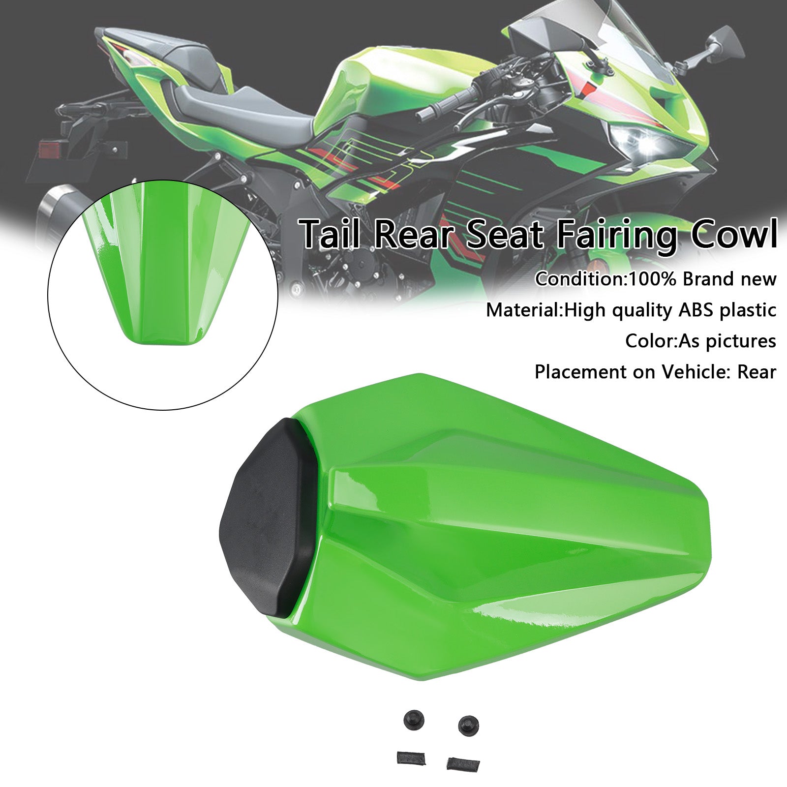 2019-2025 Kawasaki ZX6R ZX-6R Racing tail Baksätes kåpa