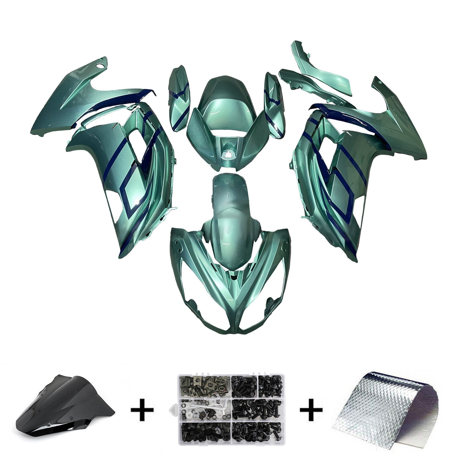 Injectie Kuip Kit Carrosserie Kunststof ABS geschikt voor Kawasaki ER-6F Ninja650 2012-2016