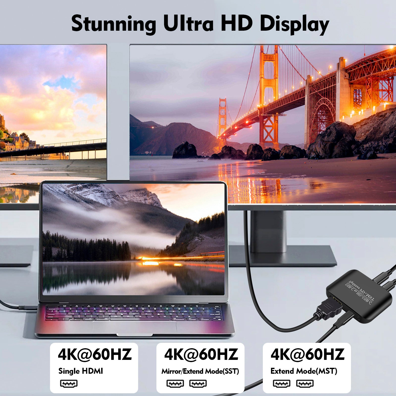 4K60TYPE-C naar HDMI+TYPE-C-adapter Anders Hetzelfde scherm Voedingssplitter
