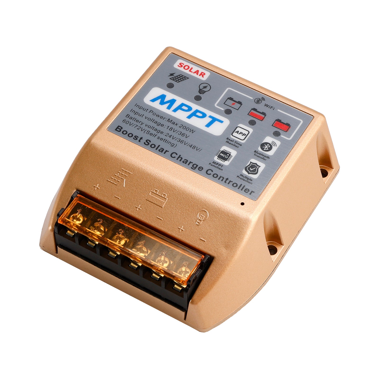 10A/20A/30A Boost MPPT-zonnecontroller 24V36V48V60V72V Mobiele APP Smart Control