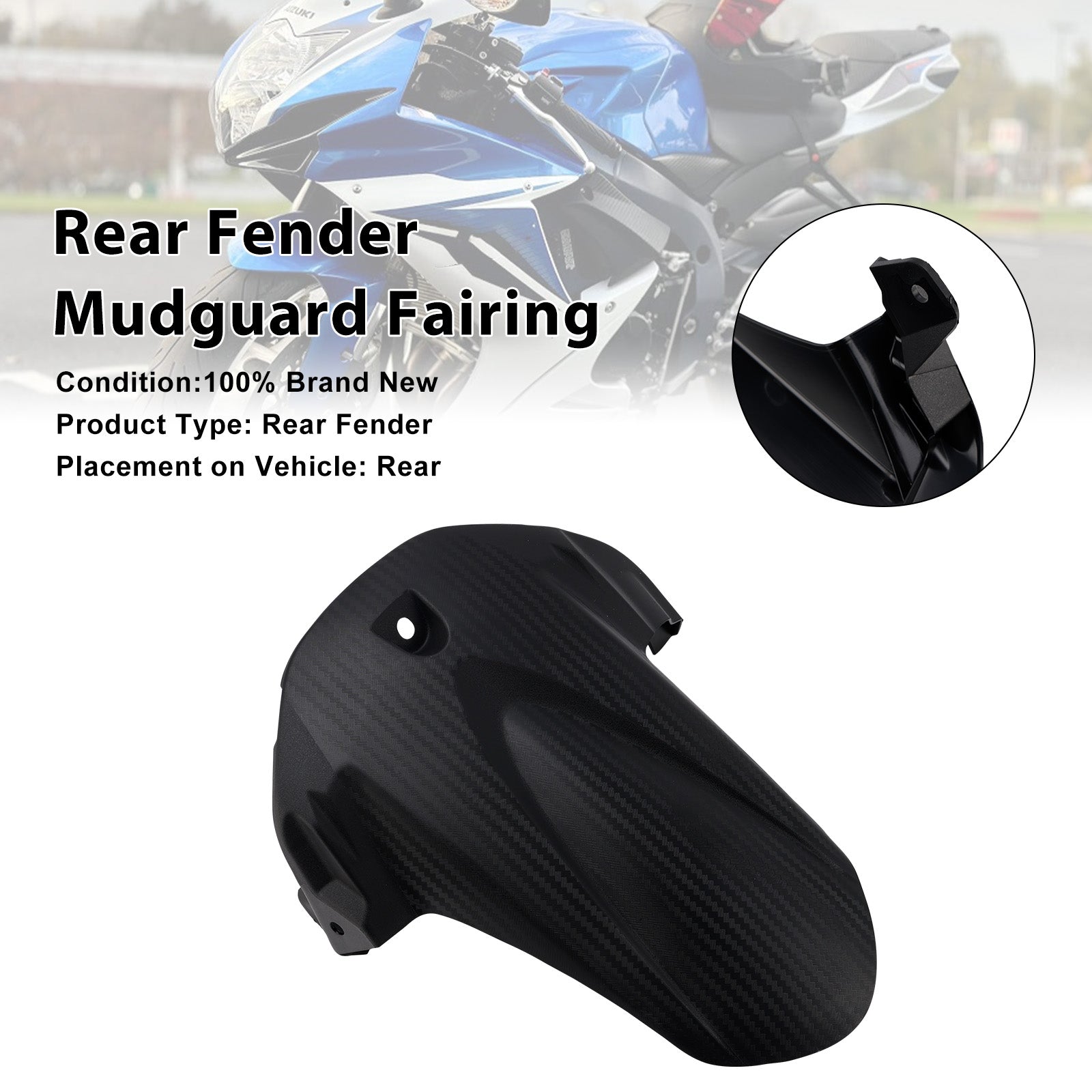 For Suzuki GSX-R600 2011-2025 Rear Fender Mudguard Fairing