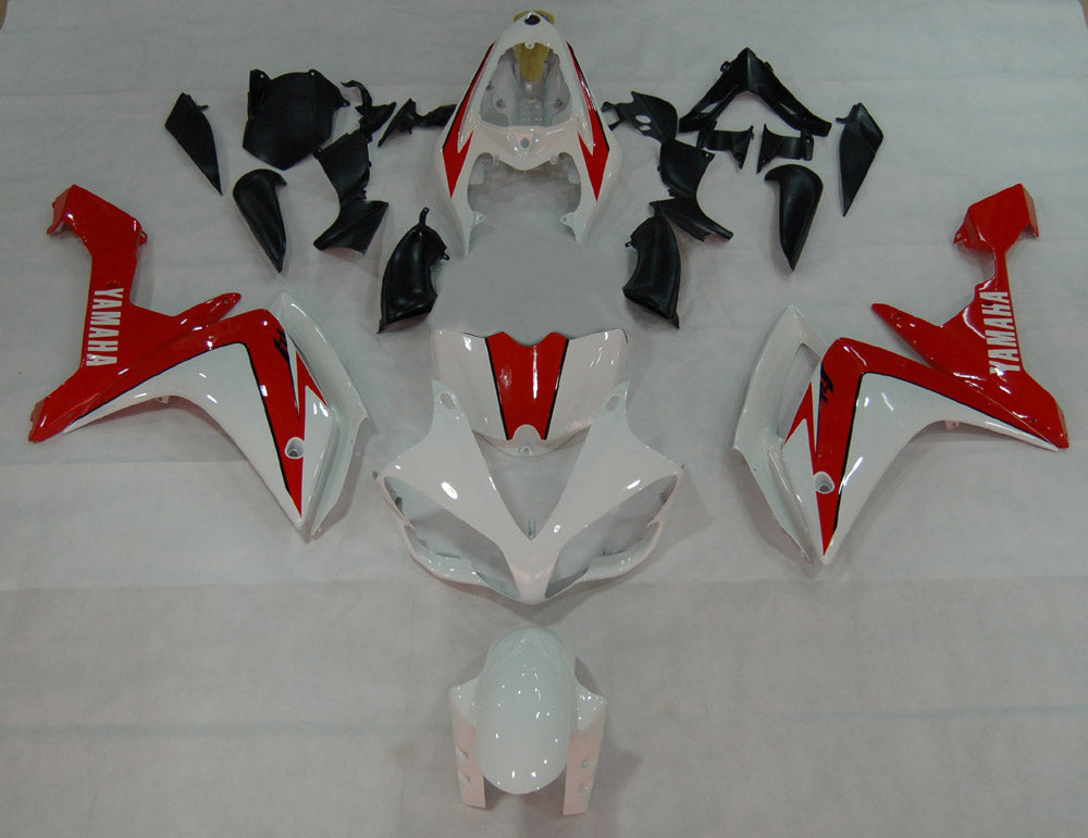 2007-2008 Yamaha YZF-R1 Carénages de course blancs et rouges génériques