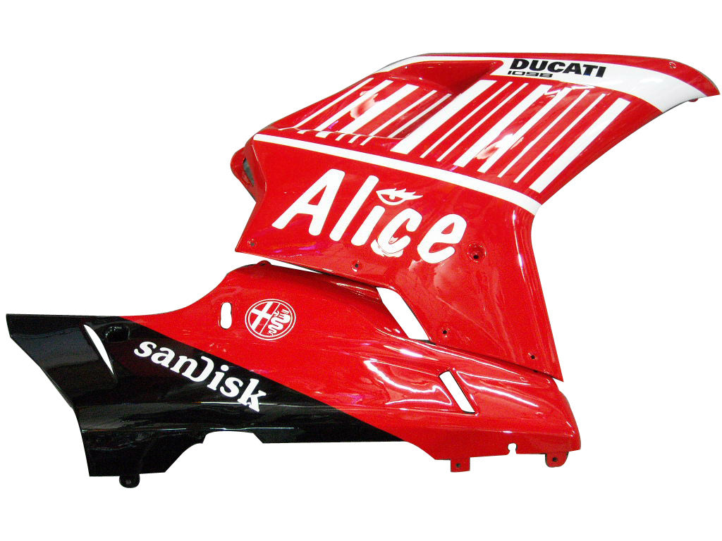 2007-2012 Ducati 1098 1198 848 Carénages Amotopart Rouge Carénage des douanes Alice Racing