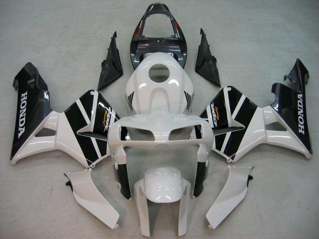 2005-2006 Honda CBR600RR witte en zwarte CBR Racing stroomlijnkappen algemeen