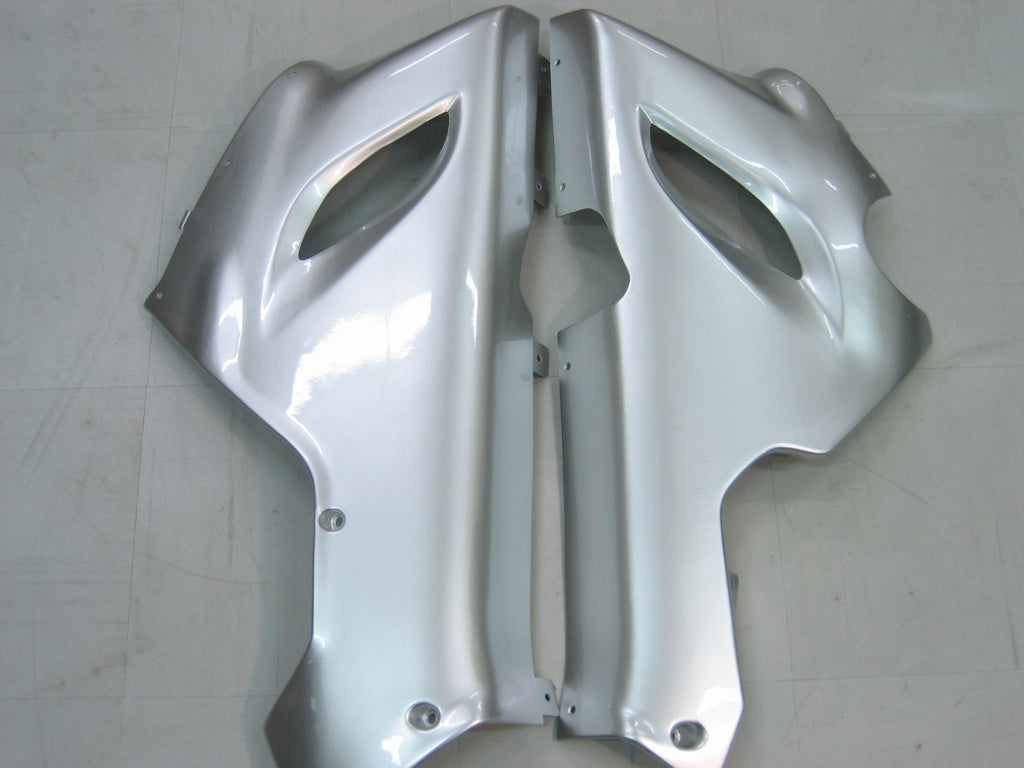 2005-2006 Kawasaki ZX6R 636 Fairings Silver & Red Flame Ninja Racing Generic