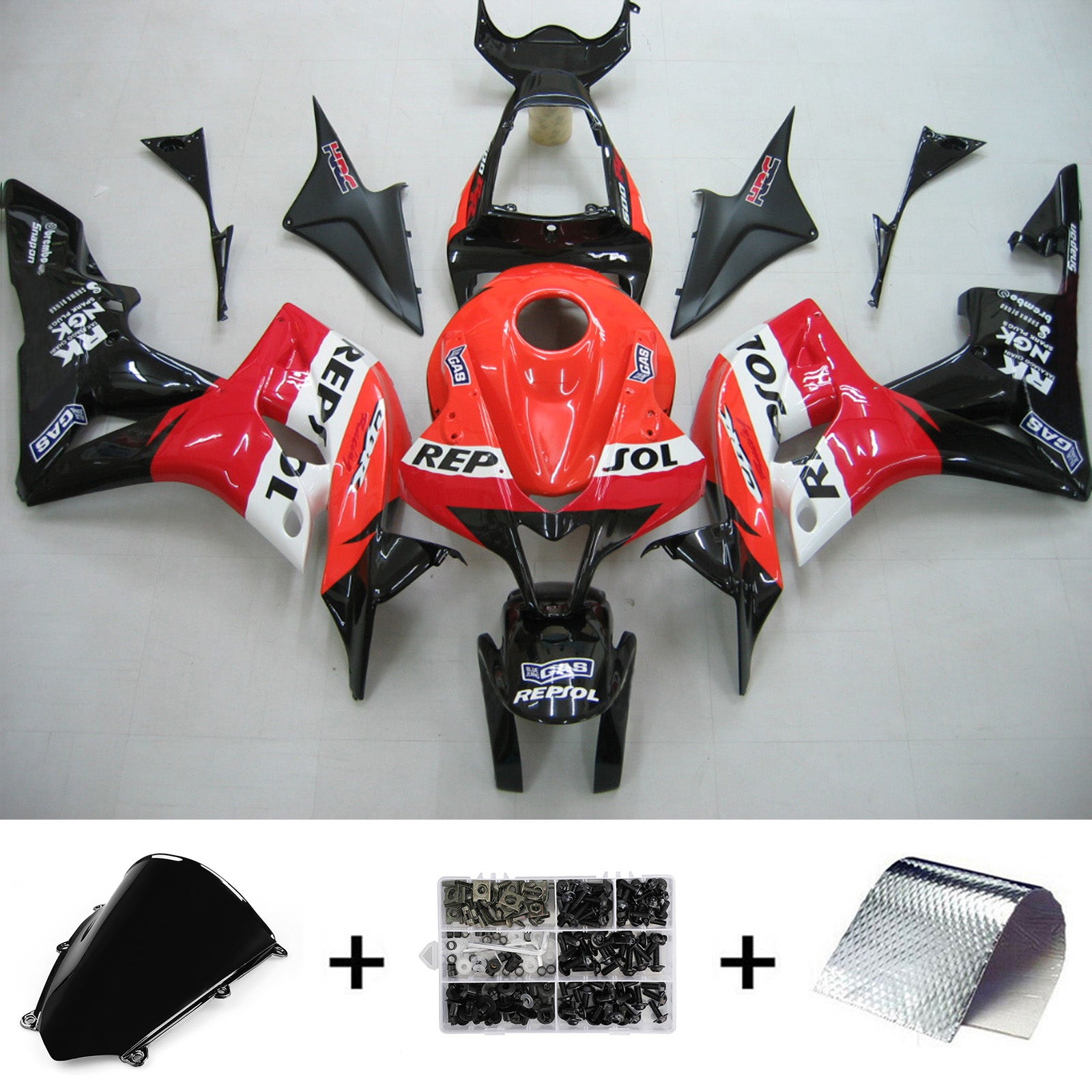 2007-2008 Amotopart Honda CBR600RR Bodywork Fairing ABS Injection Molded Plastics Set 38 Color Generic