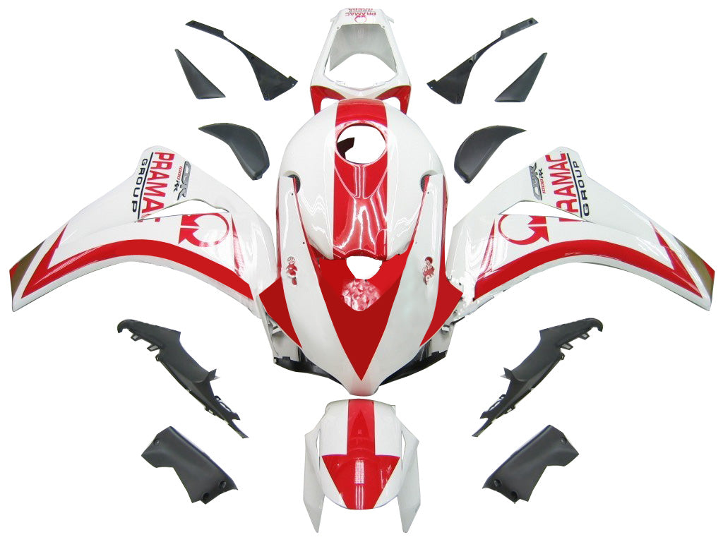 2008-2011 Honda CBR 1000 RR White & Red Pramac Racing Fairings Generic