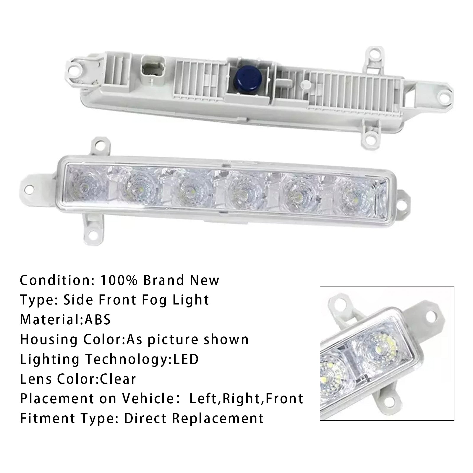 Pár LED denné hmlové svetlo pre Citroen C3 Berlingo Peugeot 9802795580