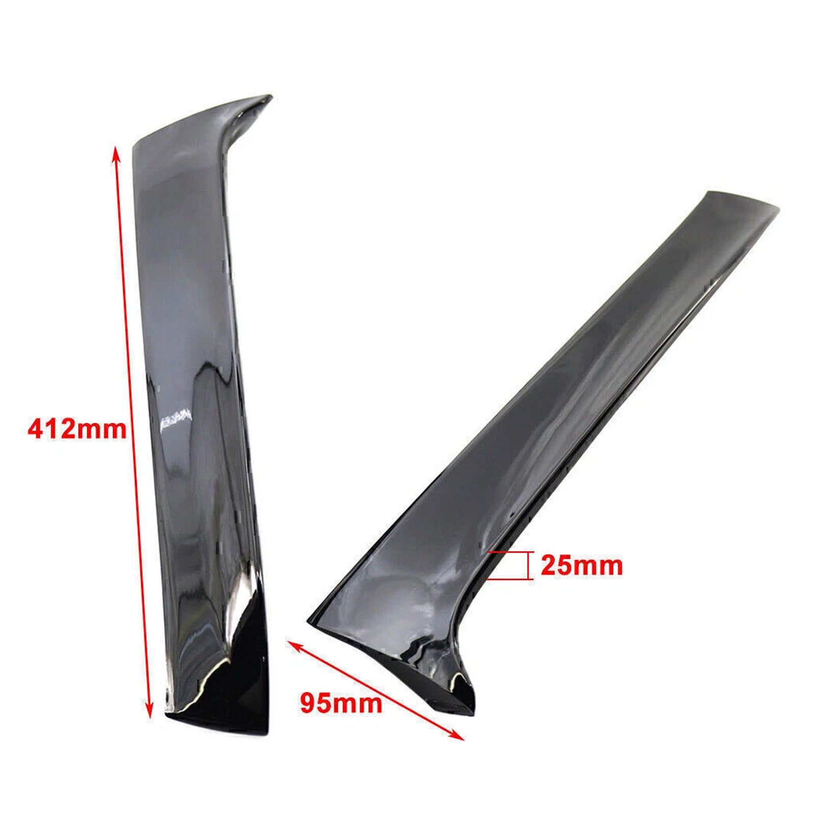 2013-2017 VW Golf 7 Variant Wagon Gloss Black Pair Rear Window Side Wing Spoiler