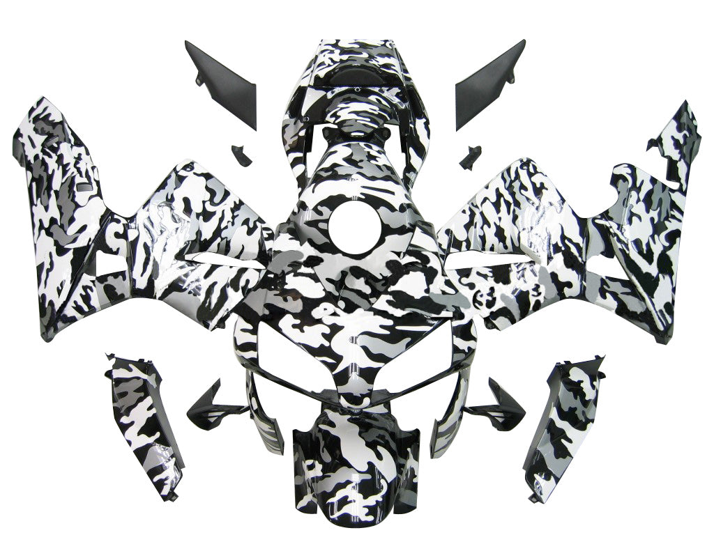 2003-2004 Honda CBR 600 RR Black White Silver Camouflage Racing Fairings Generic