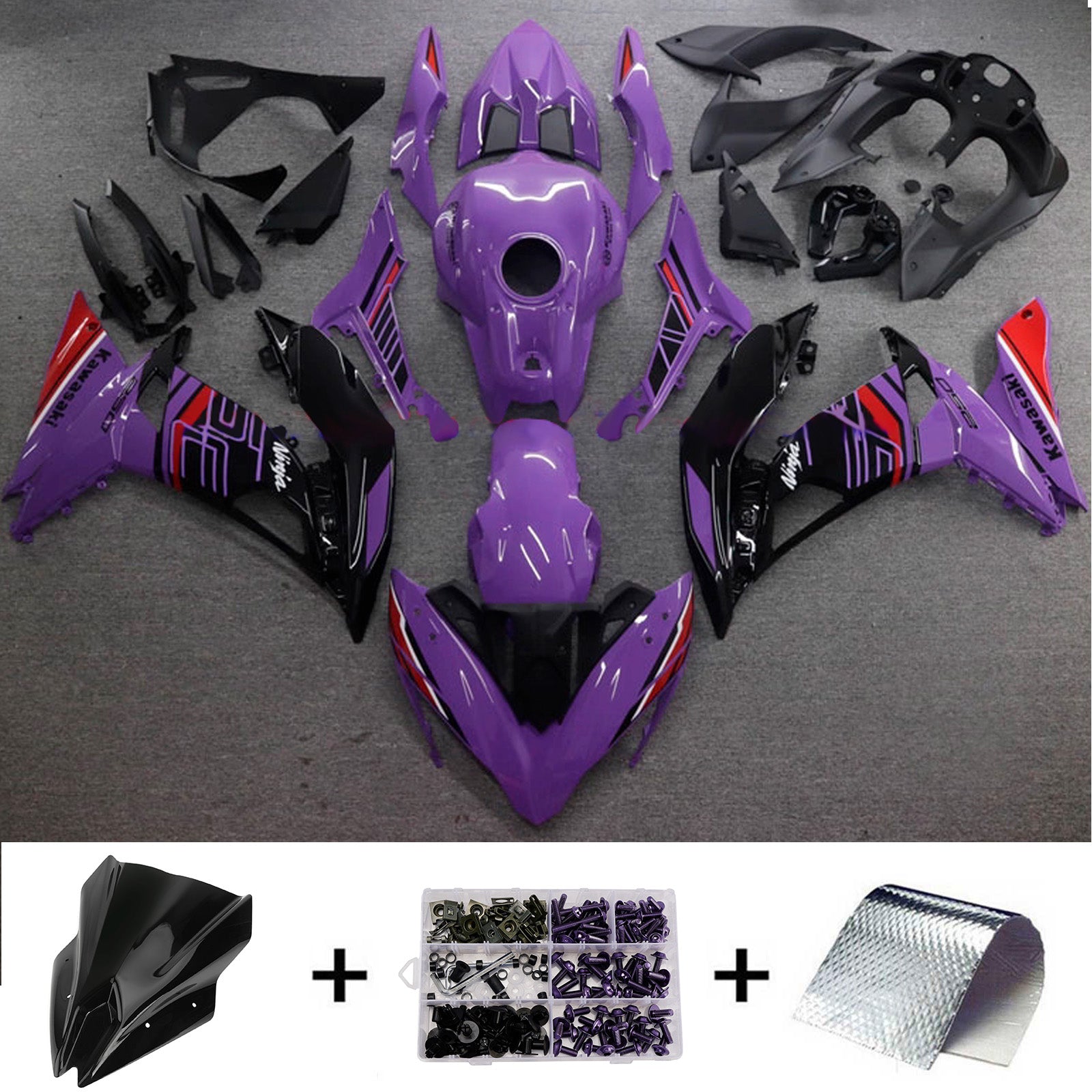 Injection Fairing Kit Bodywork Plastic ABS fit For Kawasaki ER-6F Ninja650R 2017-2019