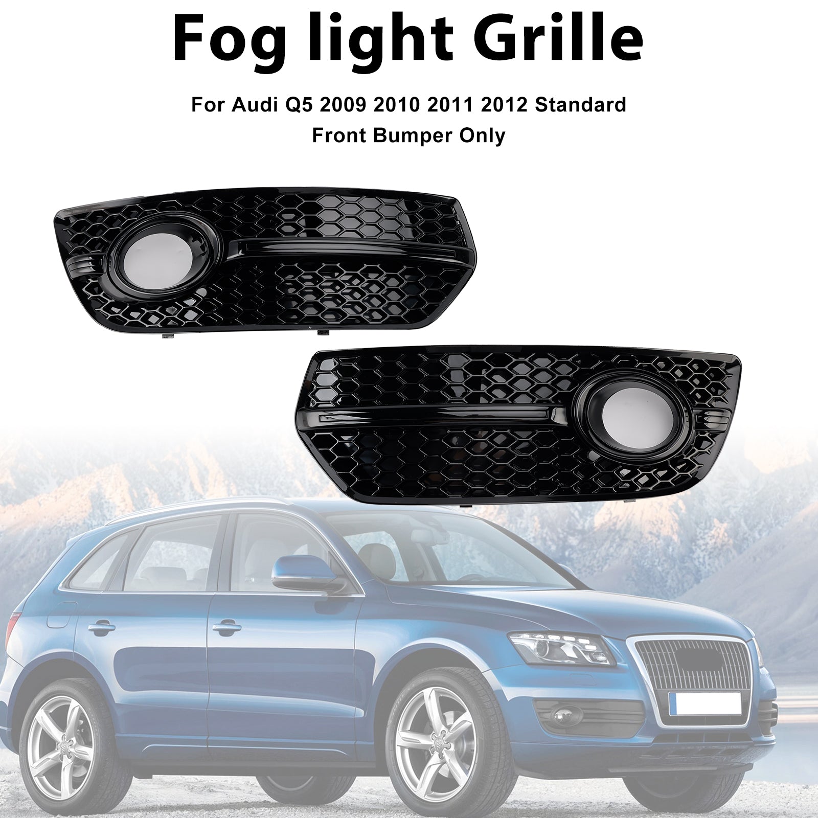 2009-2012 Audi Q5 2 STUKS Voorbumper Grill Mistlamp Lampafdekkingen