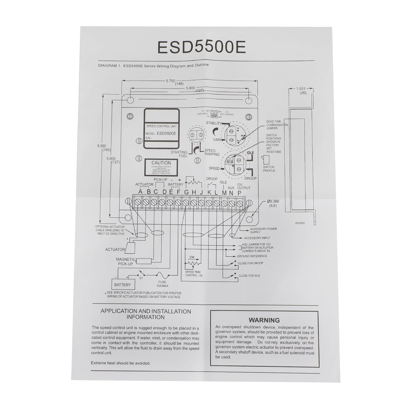 ESD5500E Generator Genset Onderdelen Elektronische motortoerentalregelaar Gouverneur