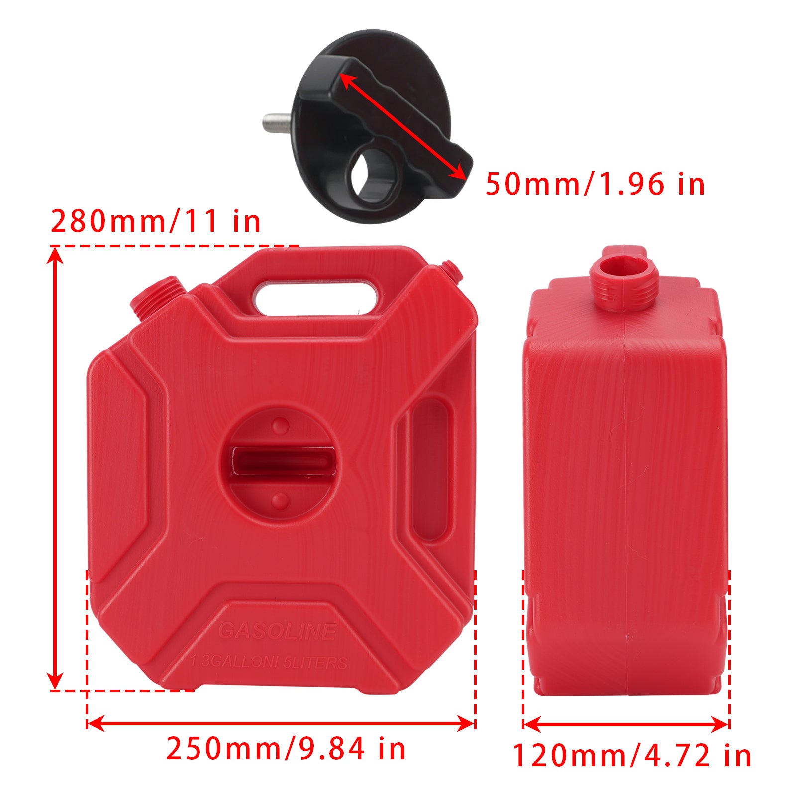 5L Red Plastic Jerry Can Spare Petrol Oil Fuel Tank for Motorcycle ATV UTV