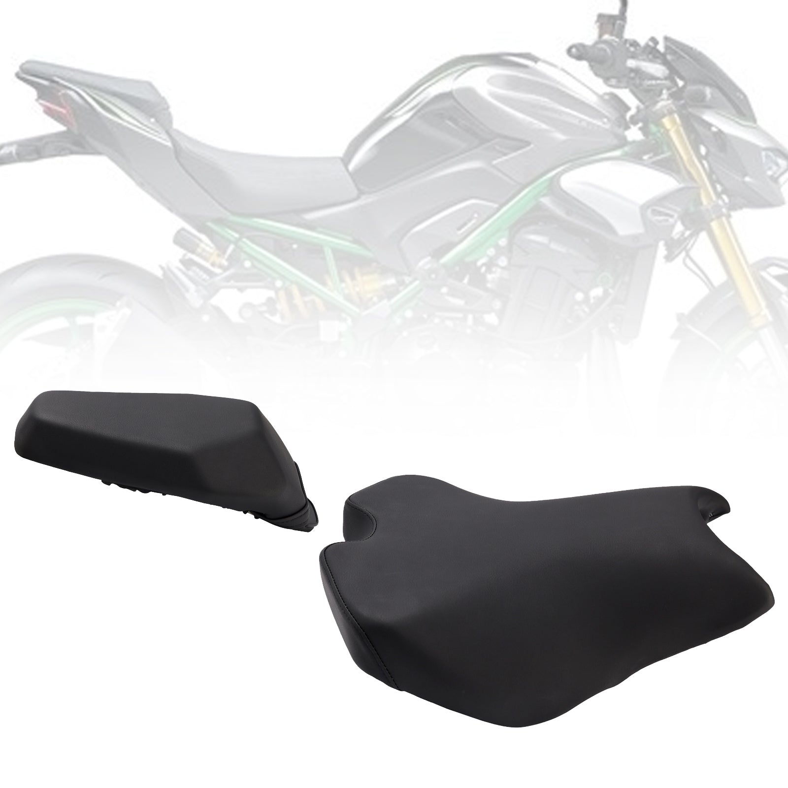Front W/ Rear Thickened Seat Pillion Kit Black For Kawasaki Ninja Z900 2025