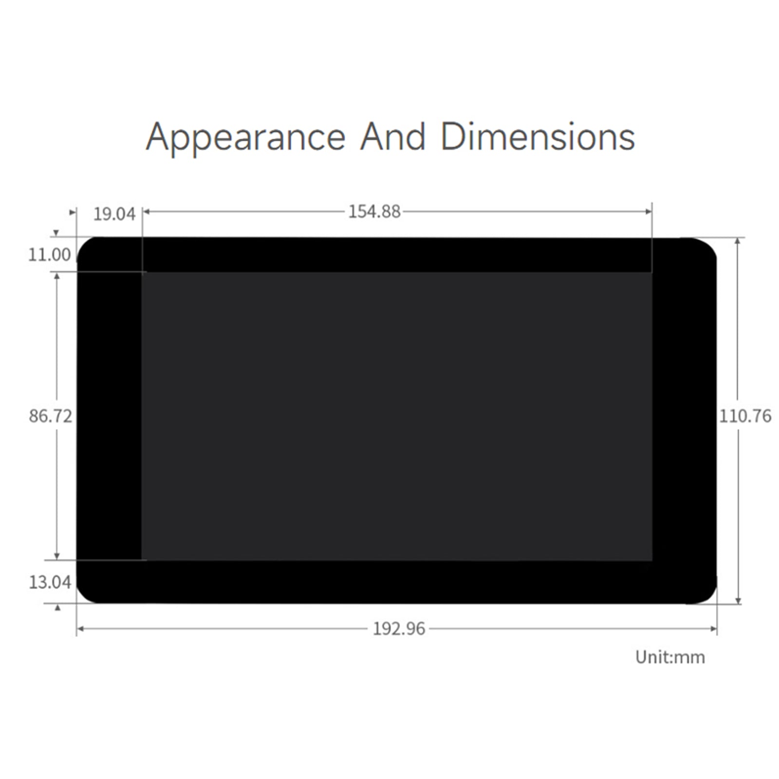 Raspberry Pi 7-inch IPS capacitief 5-punts touchscreen 1024×600 pixels Pi5/4B