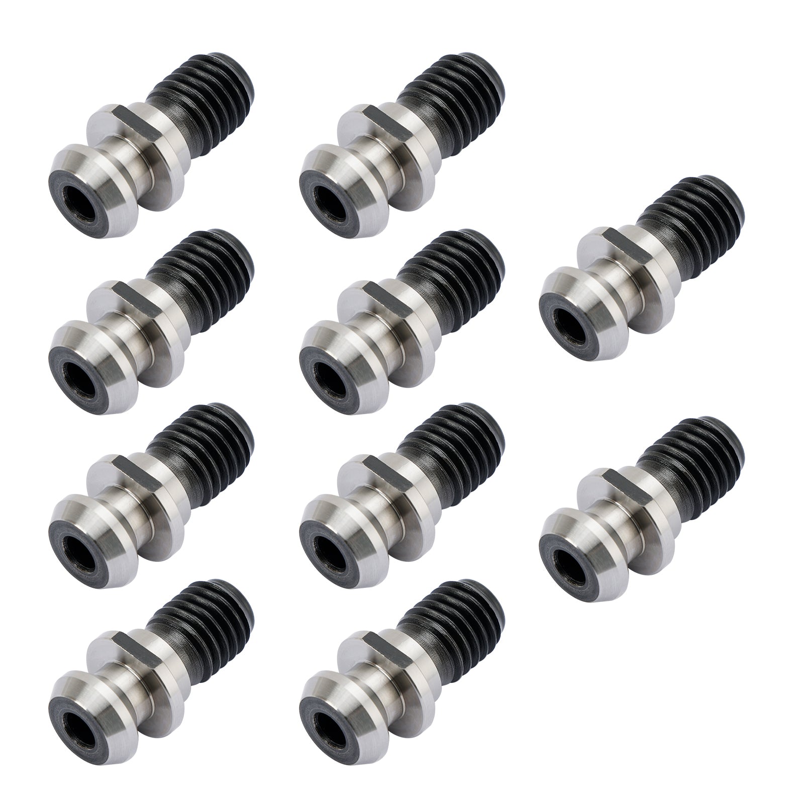 10 Pcs CAT40 45° 0.740" Pull Stud Retention Knob Fits Mazak Fadal CNC Silver